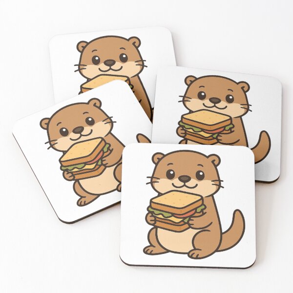 Item preview, Funny Cartoon Otter Holding Sandwich – Playful Snack Animal Art designed and sold by Confuzz1ed.