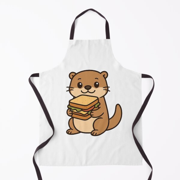 Item preview, Funny Cartoon Otter Holding Sandwich – Playful Snack Animal Art designed and sold by Confuzz1ed.