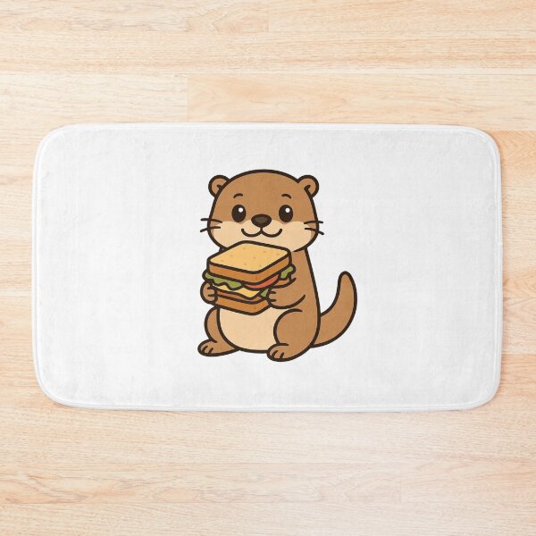 Item preview, Funny Cartoon Otter Holding Sandwich – Playful Snack Animal Art designed and sold by Confuzz1ed.