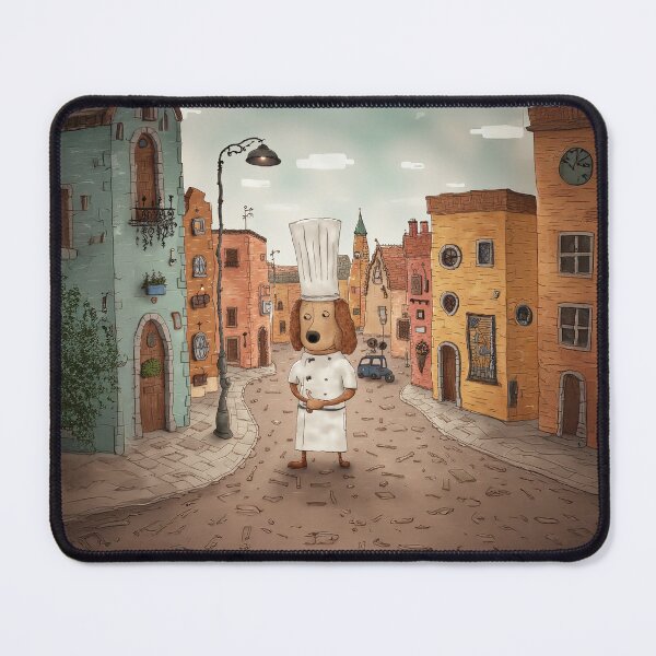 Item preview, Charming Canine Chef in a Cozy Village designed and sold by Whimsical Hug.