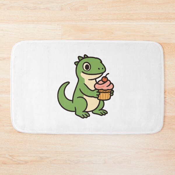 Item preview, Funny Cartoon Lizard Holding Cupcake – Meme Reptile Dessert Art designed and sold by Confuzz1ed.