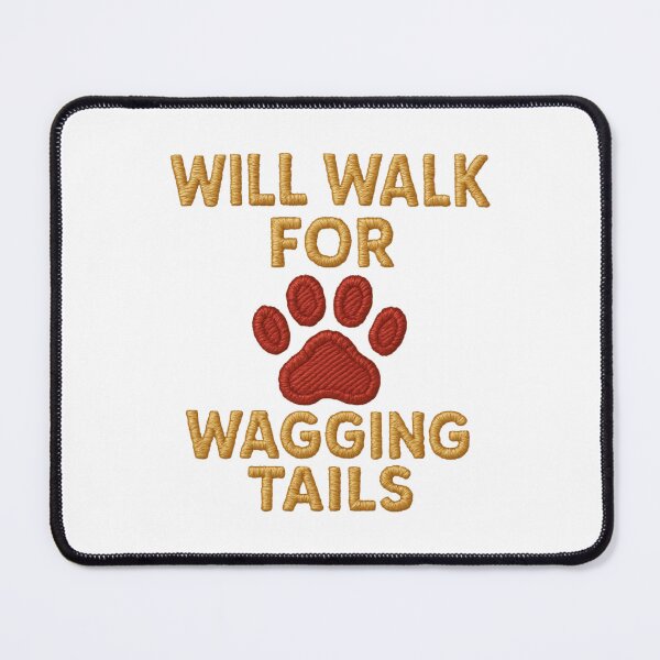 Item preview, Will Walk for Wagging Tails – Funny Dog Walker Embroidery Patch designed and sold by BunBuntheDog-.