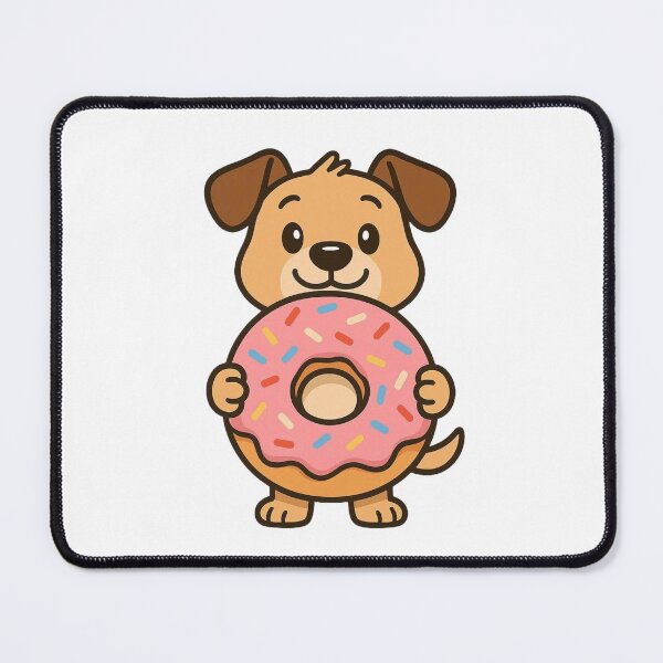 Item preview, Cute Cartoon Dog Holding Giant Donut – Playful Dessert Animal Art designed and sold by Confuzz1ed.