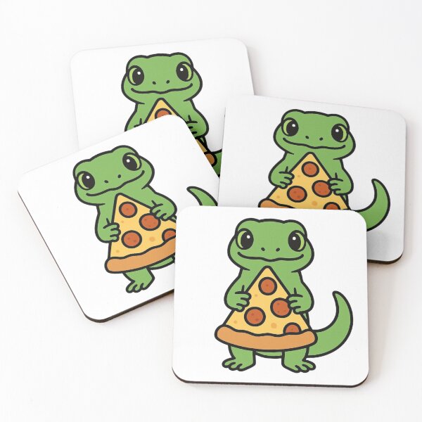Item preview, Funny Cartoon Lizard Holding Slice of Pizza – Meme Reptile Snack Art designed and sold by Confuzz1ed.