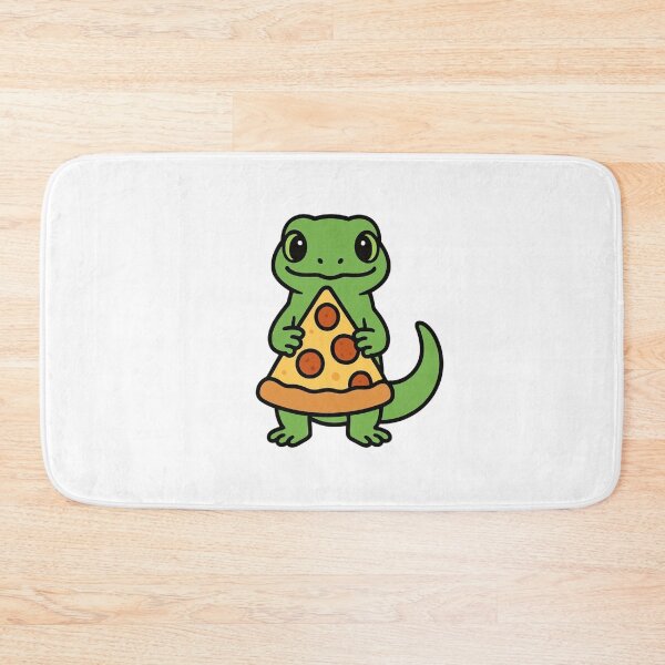 Item preview, Funny Cartoon Lizard Holding Slice of Pizza – Meme Reptile Snack Art designed and sold by Confuzz1ed.