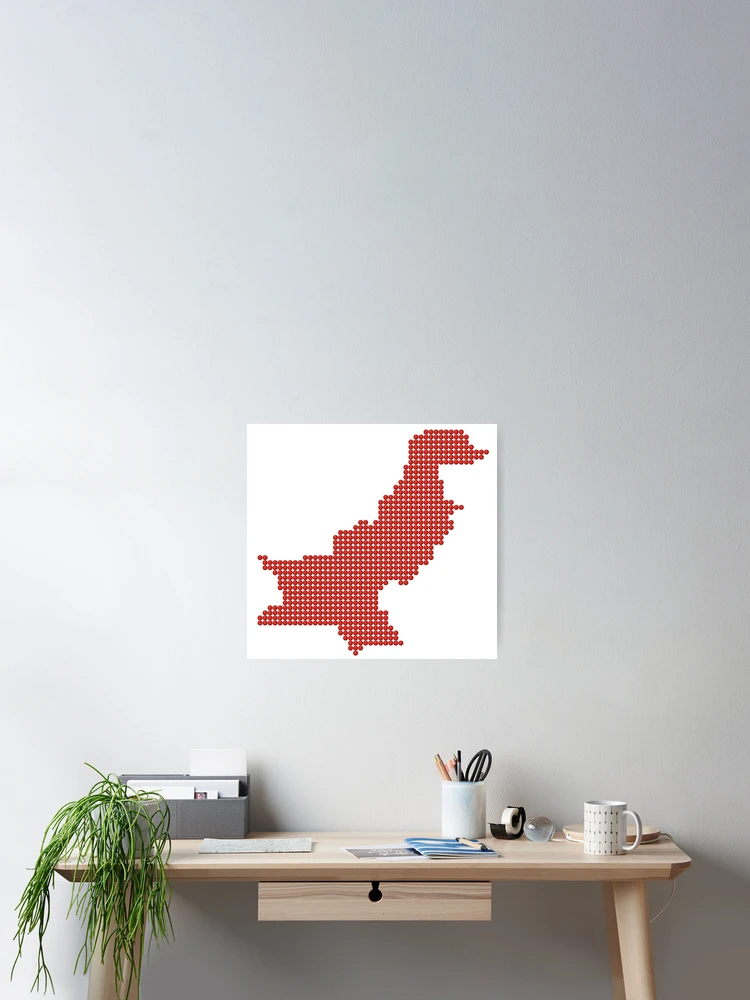 Thumbnail 2 of 3, Poster, Pakistan Red Rhinestone designed and sold by TheIconSmith.
