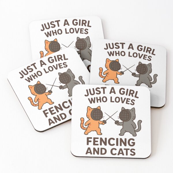 Item preview, Just A Girl Who Loves Fencing And Cats designed and sold by I-wanna-T-shirt.