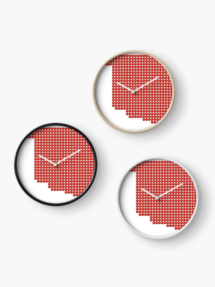 Thumbnail 3 of 4, Clock, Oklahoma Red Rhinestone designed and sold by TheIconSmith.