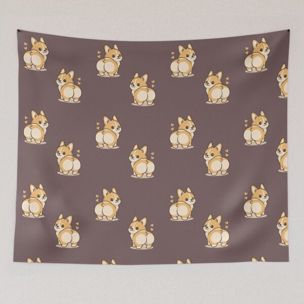 Item preview, Cute Corgi Butt Illustration – Funny Kawaii Dog Lover design- Guess What Corgi Butt quote- Dog Memes designed and sold by station-one.