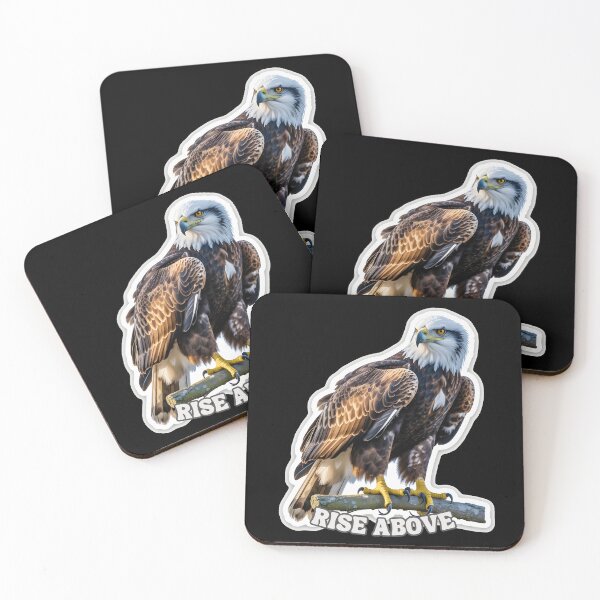 Item preview, Majestic Eagle Realistic Art with “RISE ABOVE” – Wildlife Bird Design designed and sold by ArtistanForge.