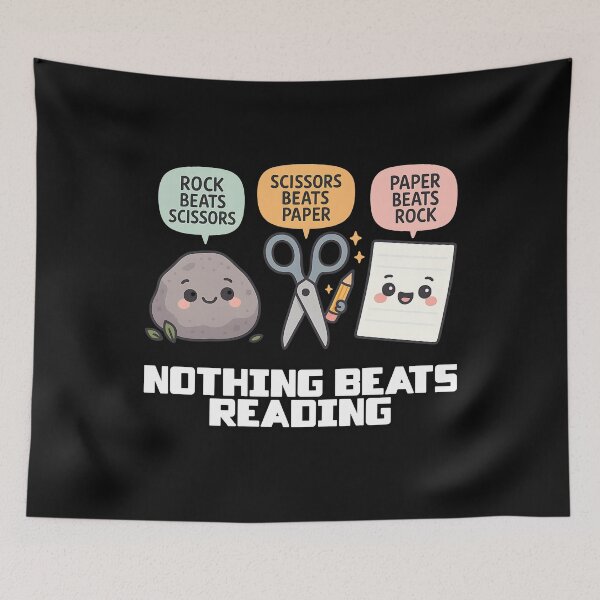 Item preview, Nothing Beats Reading Rock Paper Scissors designed and sold by Belarte.shop.