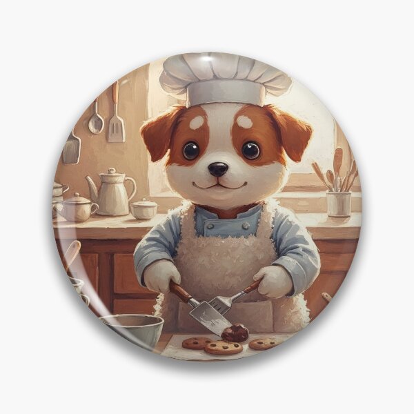 Item preview, Cheerful Kawaii Dog Baking Chocolate Chip Cookies - Adorable Baking Design | Illustration designed and sold by Pineapple And Cherries.