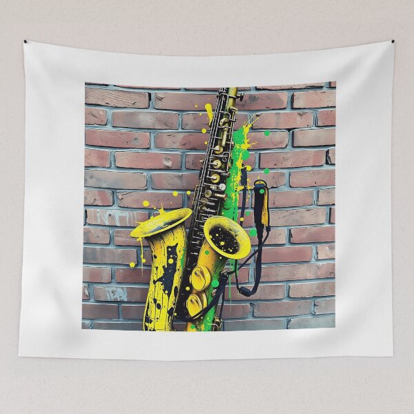 Item preview, Vibrant Graffiti Saxophone Art designed and sold by sharon1210.