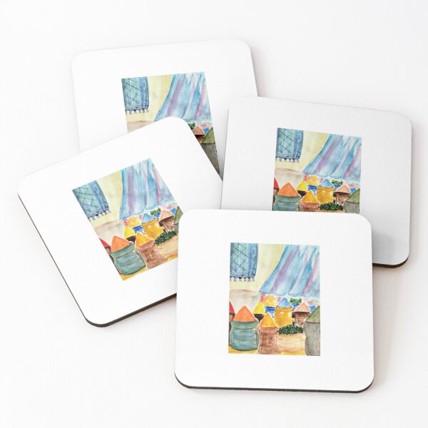 Item preview, Spice market in Morocco watercolor designed and sold by GwendolynLee.