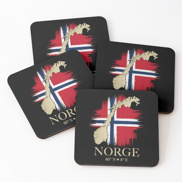 Item preview, Vintage Norge Coordinates Norway Map on Distressed Norwegian Flag  designed and sold by Infinitee8hirts.