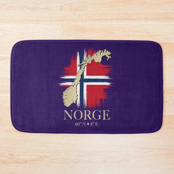 Item preview, Vintage Norge Coordinates Norway Map on Distressed Norwegian Flag  designed and sold by Infinitee8hirts.