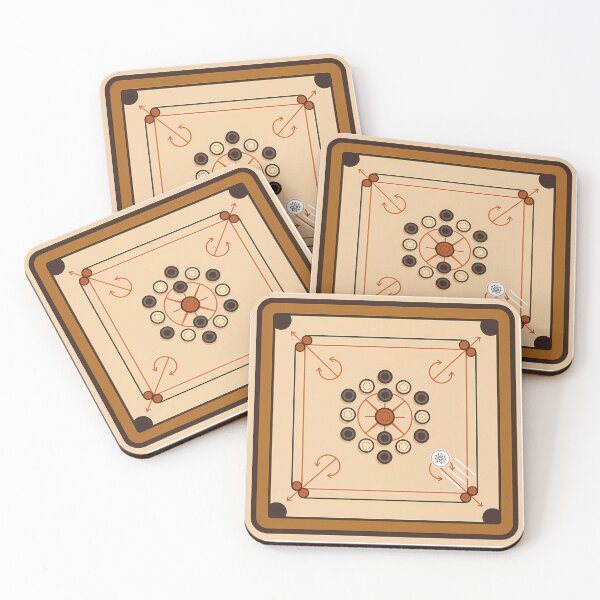 Item preview, Minimalist Carrom Board – Classic Game Art designed and sold by InkoraLab.
