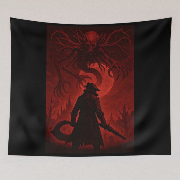 Item preview, Hunter and the blood moon designed and sold by ManateeMerchy.