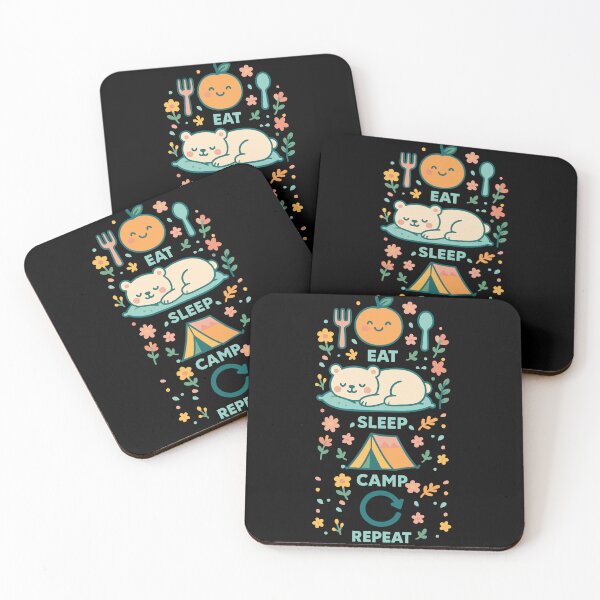 Item preview, Eat Sleep Camp Repeat Funny Camper designed and sold by LuminOrb.