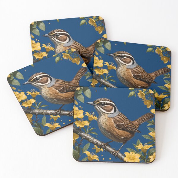 Item preview, Carolina Wren Surrounded By Yellow Jessamine designed and sold by taiche.