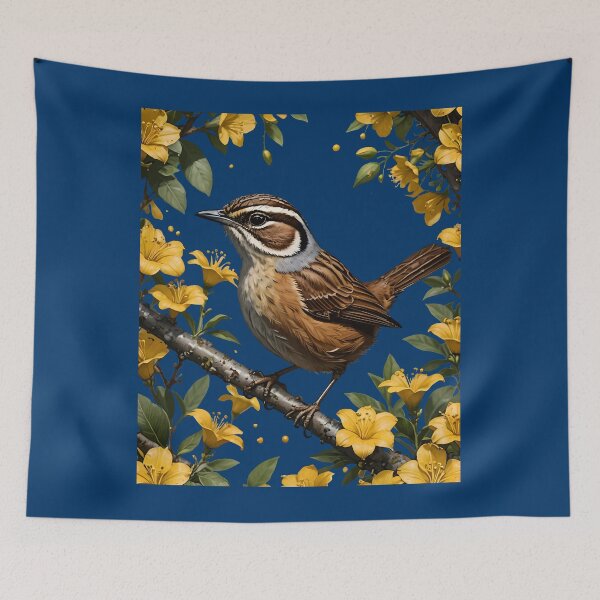 Item preview, Carolina Wren Surrounded By Yellow Jessamine designed and sold by taiche.