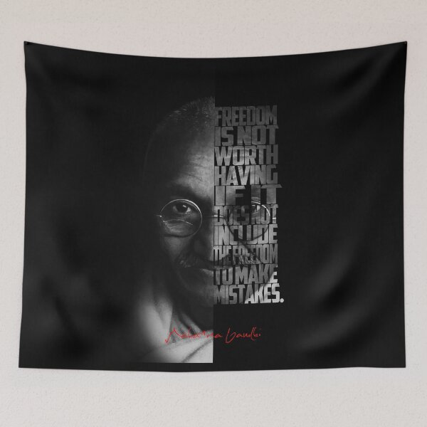 Item preview, Mahatma Gandhi – Minimalist Split-Face Typography Portrait designed and sold by Enea Kelo.