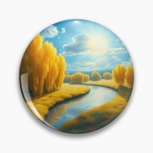Item preview, "Poplars at Giverny – Claude Monet | "Impressionist Autumn Landscape – Winding River and Golden Trees under Blue Sky, Morning Light", by Frantz Cialec." designed and sold by Ralek.