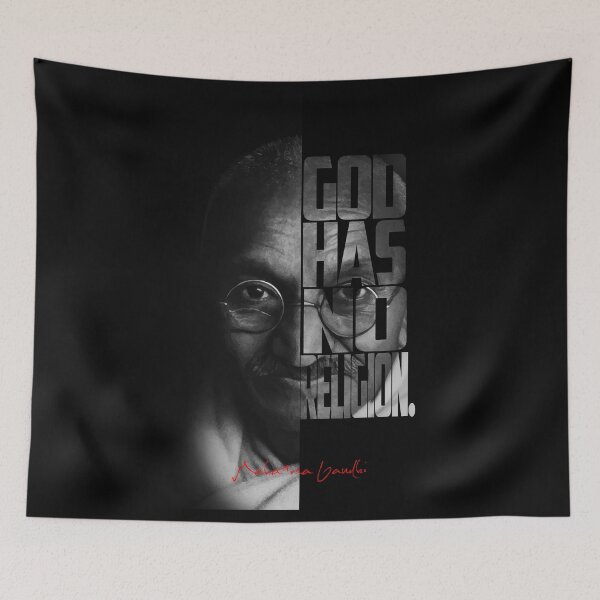 Item preview, Mahatma Gandhi – Minimalist Split-Face Typography Portrait designed and sold by Enea Kelo.