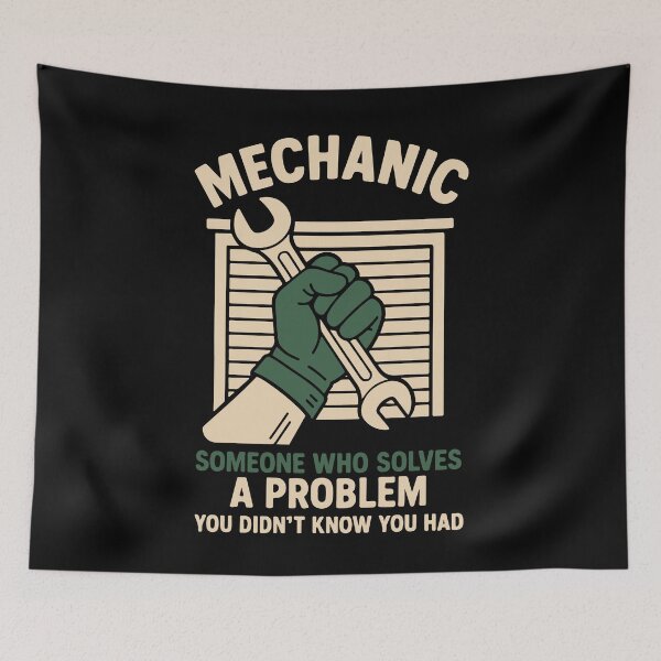 Item preview, Mechanic Problem Solver Garage Funny Saying designed and sold by LuminOrb.