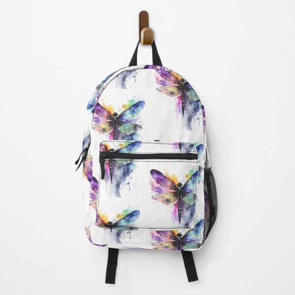 Item preview, Watercolor dragonfly from above bright colors designed and sold by LiskoDesign.