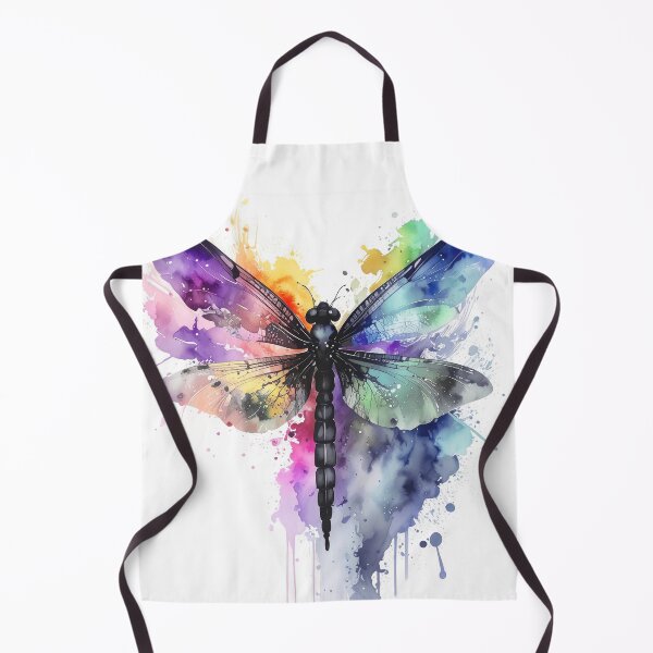 Item preview, Watercolor dragonfly from above bright colors designed and sold by LiskoDesign.