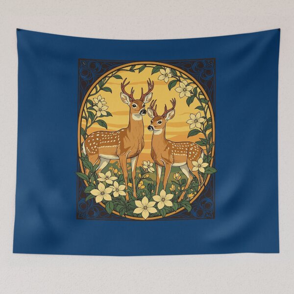Item preview, Whitetail Caribou And Yellow Jasmine Flowers designed and sold by taiche.
