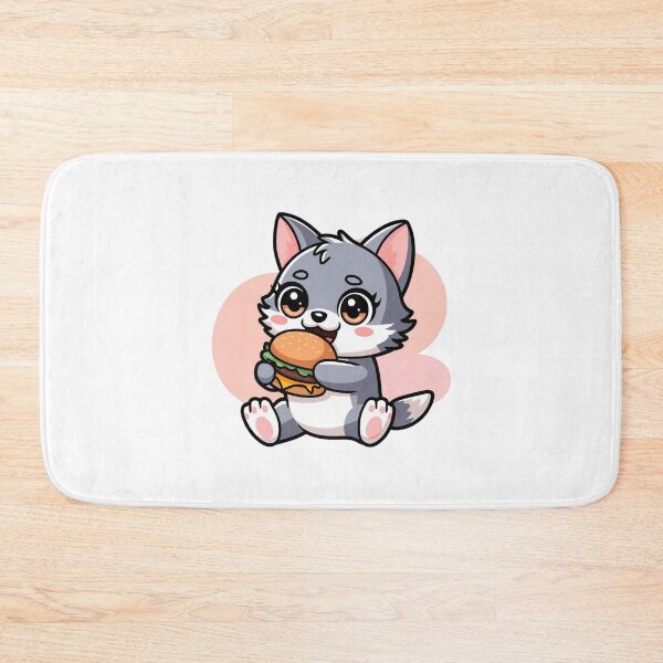 Item preview, wolf eating burger designed and sold by Eternalski.