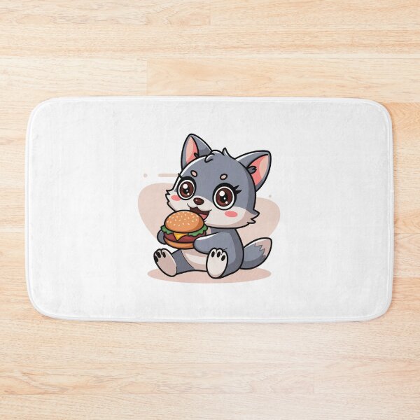 Item preview, wolf eating burger designed and sold by Eternalski.