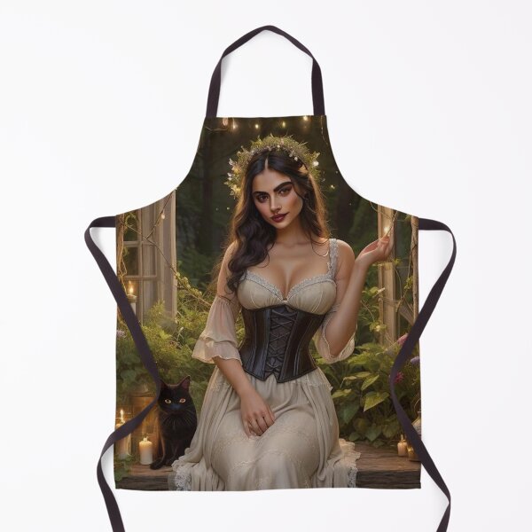 Item preview, Moonlit Cottagecore Witch – Rustic Garden Magic Fantasy Art designed and sold by MissSaylor.