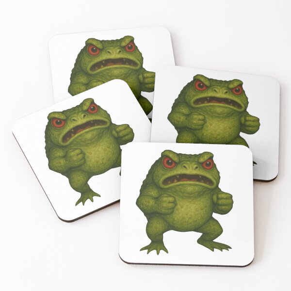 Item preview, Angry Green Toad – Fierce Cartoon Amphibian designed and sold by SlomianyPisarz.