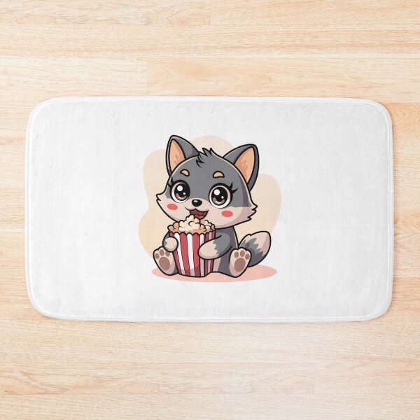 Item preview, wolf eating popcorn designed and sold by Eternalski.