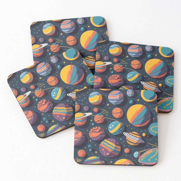 Item preview, A celestial digital artwork pattern of planets and stars designed and sold by VirtualPalette.