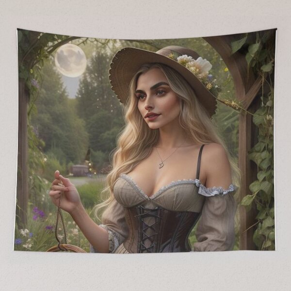 Item preview, Enchanted Cottagecore Garden – Cozy Witchy Fantasy Illustration designed and sold by MissSaylor.