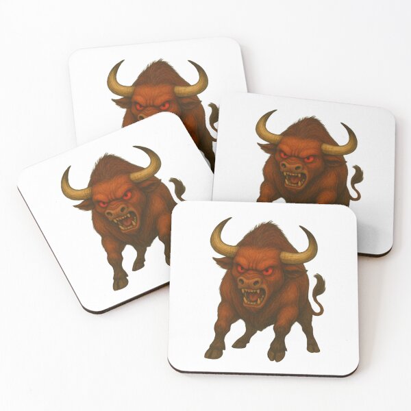 Item preview, Angry Red-Eyed Bull – Fierce Cartoon Animal designed and sold by SlomianyPisarz.