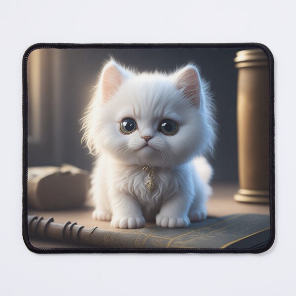 Item preview, A portrait of a cute white kitten designed and sold by VirtualPalette.