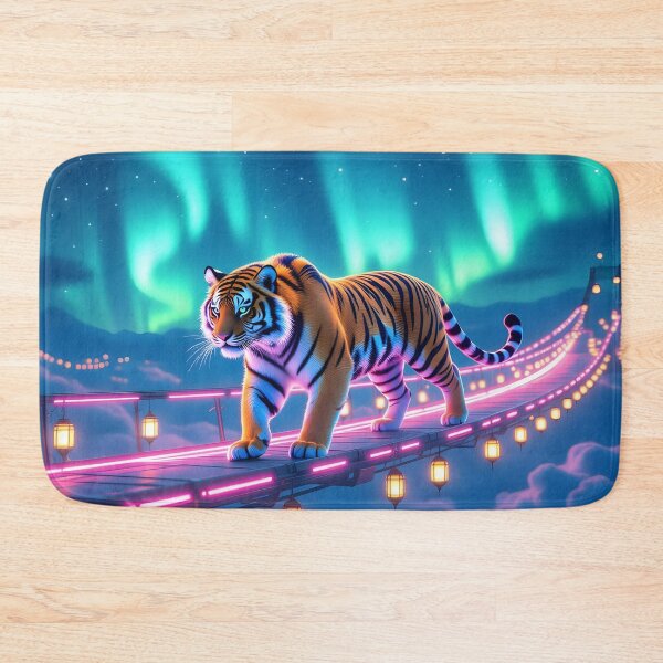 Item preview, Majestic Neon Tiger – Northern Lights Fantasy Wildlife Art designed and sold by artmanikin.