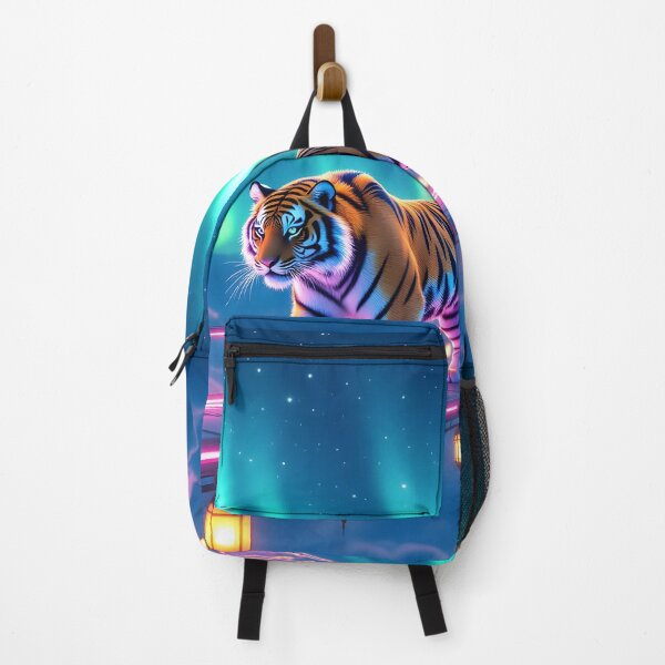 Item preview, Majestic Neon Tiger – Northern Lights Fantasy Wildlife Art designed and sold by artmanikin.