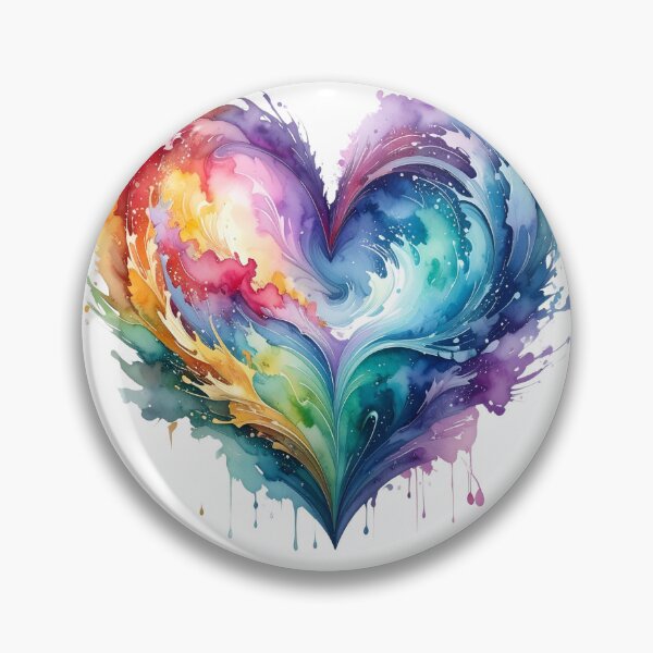 Item preview, Abstract watercolor heart bright colors designed and sold by LiskoDesign.