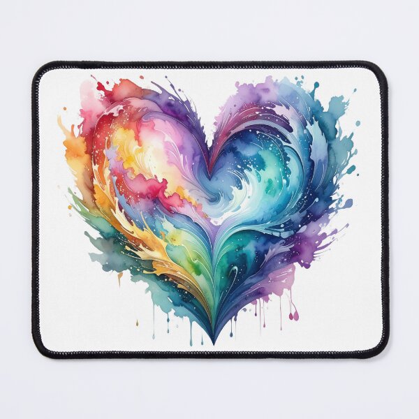 Item preview, Abstract watercolor heart bright colors designed and sold by LiskoDesign.