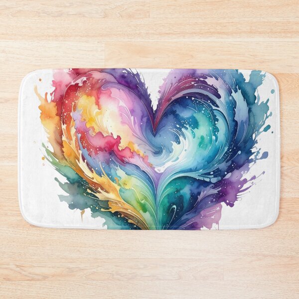 Item preview, Abstract watercolor heart bright colors designed and sold by LiskoDesign.