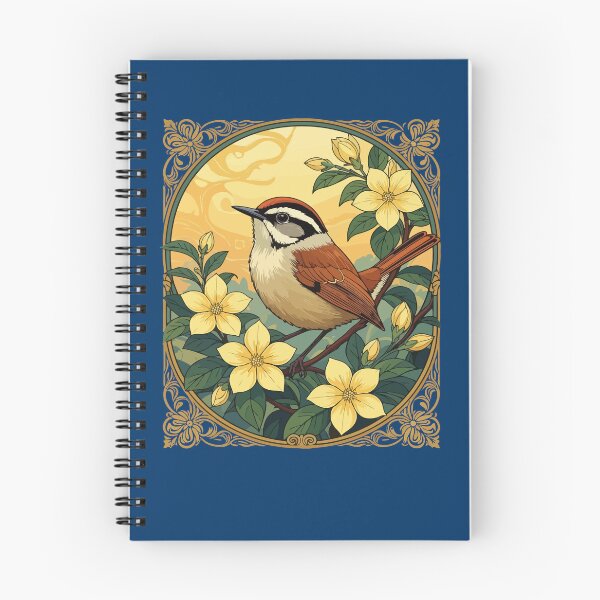 Item preview, Thryothorus Bird Amongst Yellow Jasmine Flowers designed and sold by taiche.