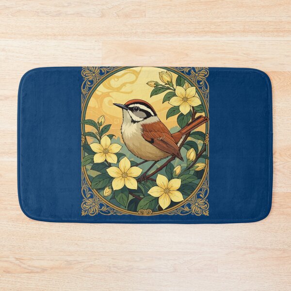 Item preview, Thryothorus Bird Amongst Yellow Jasmine Flowers designed and sold by taiche.