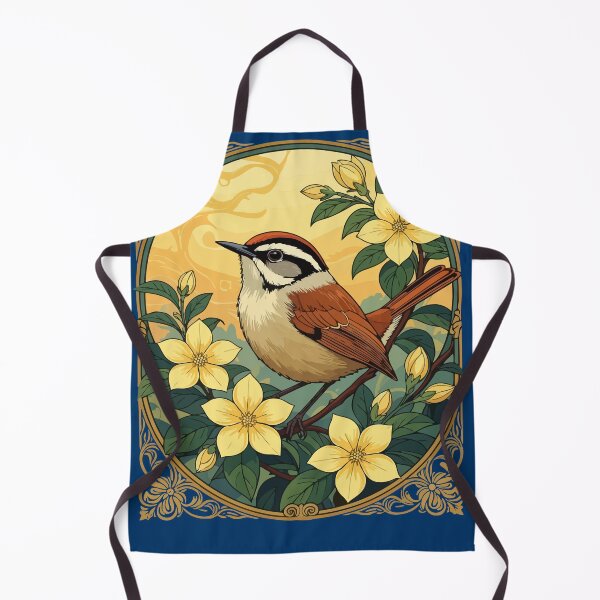 Item preview, Thryothorus Bird Amongst Yellow Jasmine Flowers designed and sold by taiche.