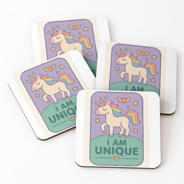 Item preview, Kids Positive Affirmation – "I Am Unique" Cute Unicorn | Zelune designed and sold by Zelune.